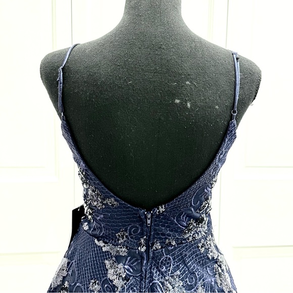 NWT City Vibe Lace-Sequin-Embroidered Mesh Overlay Fit-And-Flare Party Dress - Picture 7 of 15